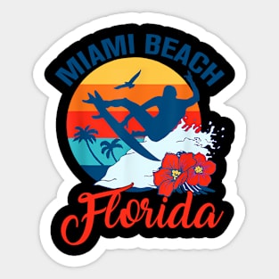 Miami Florida Beach Surf Summer Vacation Sticker